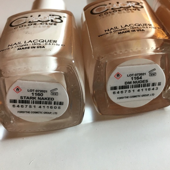 Bundle of Color Club Nail Lacquer Polish, Set of 4, Pale Nudes Naked Shades, New - Picture 4 of 8